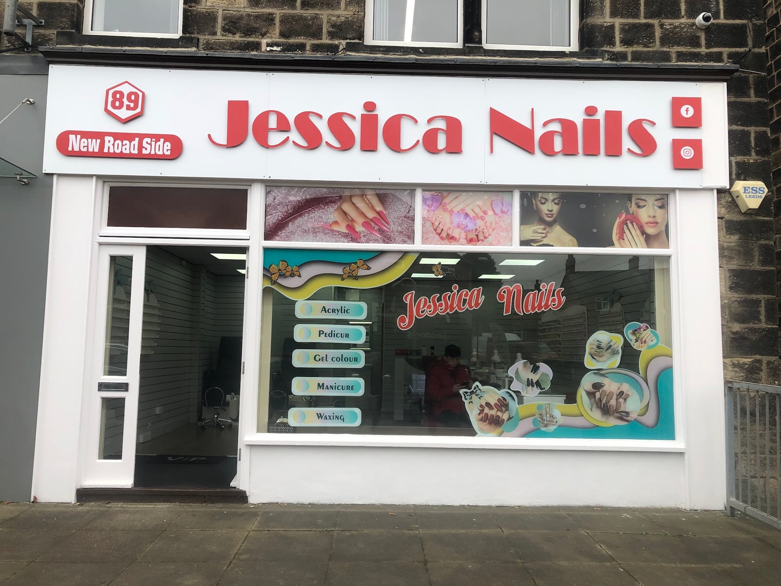 Jessica Nails shopfront at 89 New Road Side, Horsforth