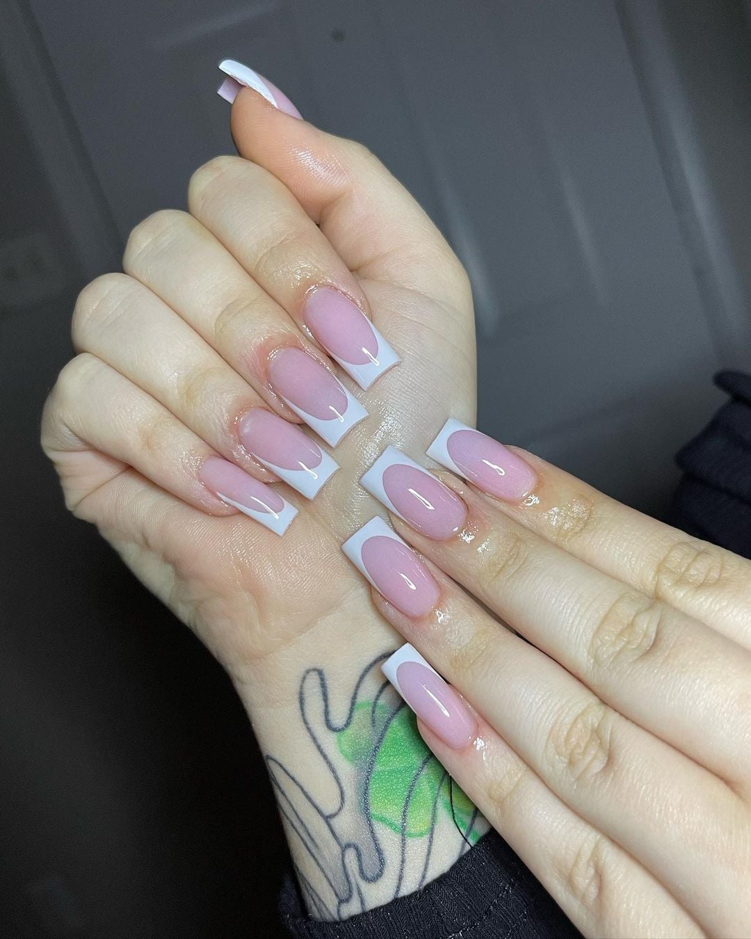 White-tipped nails at Jessica Nails